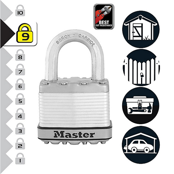 Master Lock M15EURDLF Excell Laminated Steel 50mm Padlock