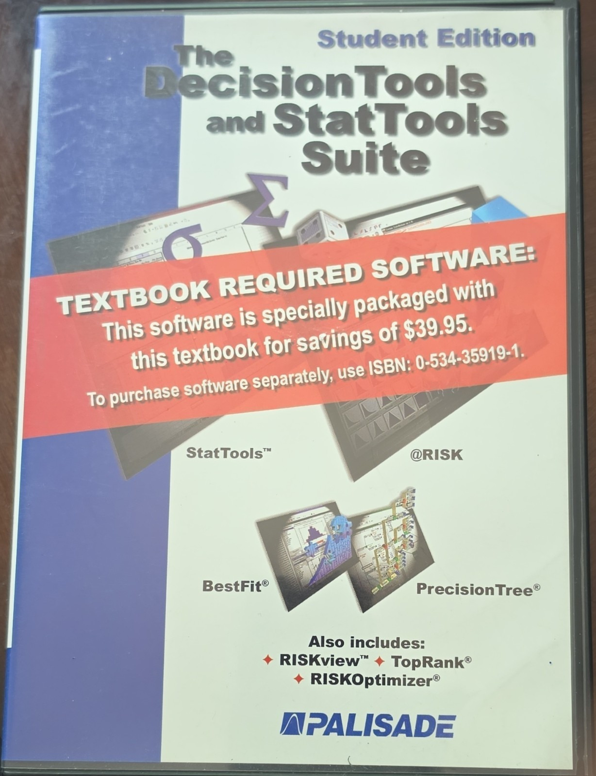 Palisade DecisionTools & StatTools Suite Student Edition CD for Windows 95-2000
