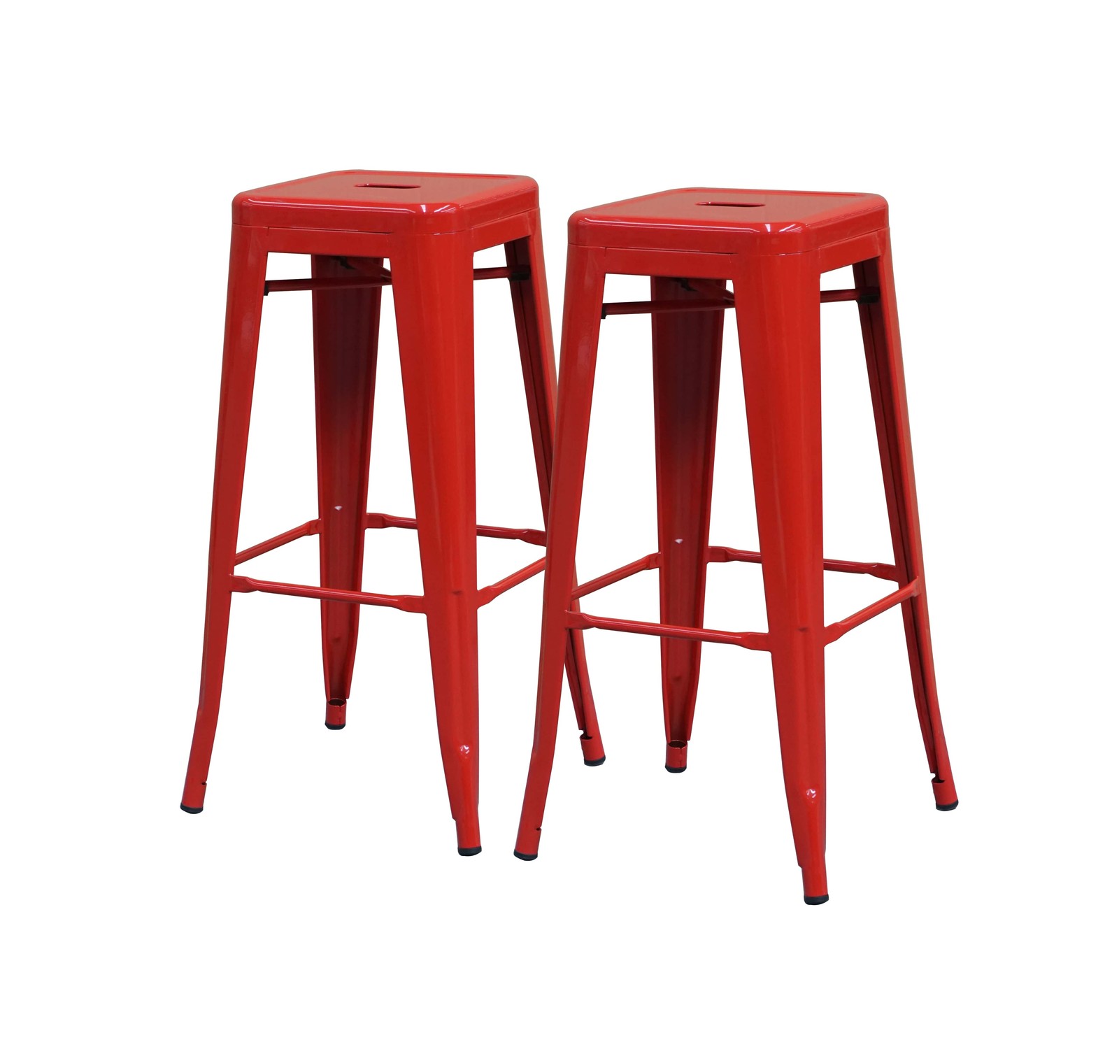 CenPro Restaurant Chair, Red Metal Barstool for Indoor and Outdoor Use, Set of 2