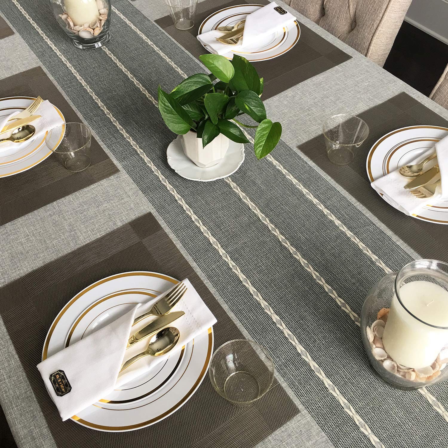 120 Piece Gold Plastic Silverware Set - Reusable & Recyclable - Gold Plastic ...