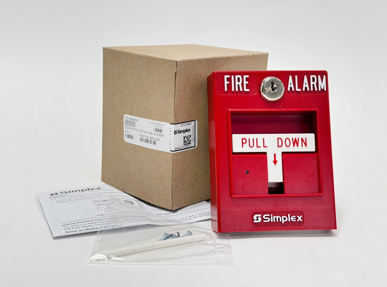 NEW SIMPLEX 06501205 RED Fire Alarm Manual Pull Station-LED SA ADDR 4099-9004