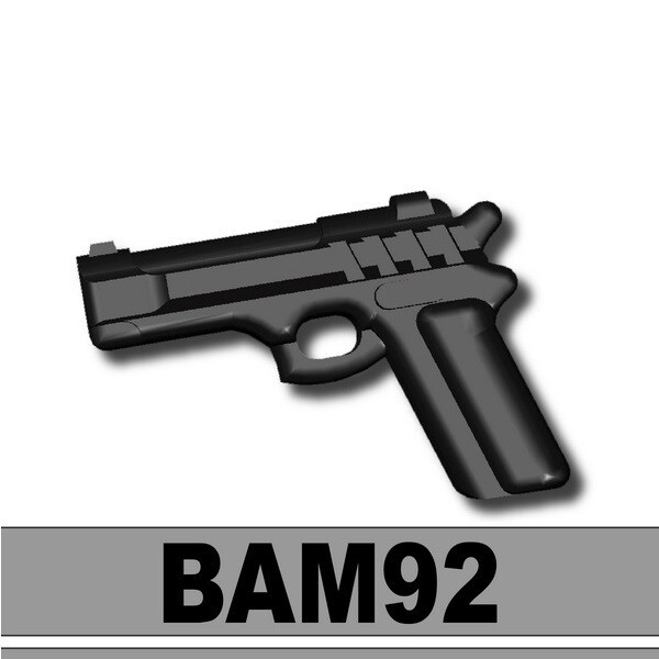 M9 Pistol (Black) compatible w/toy brick minifig Army Police