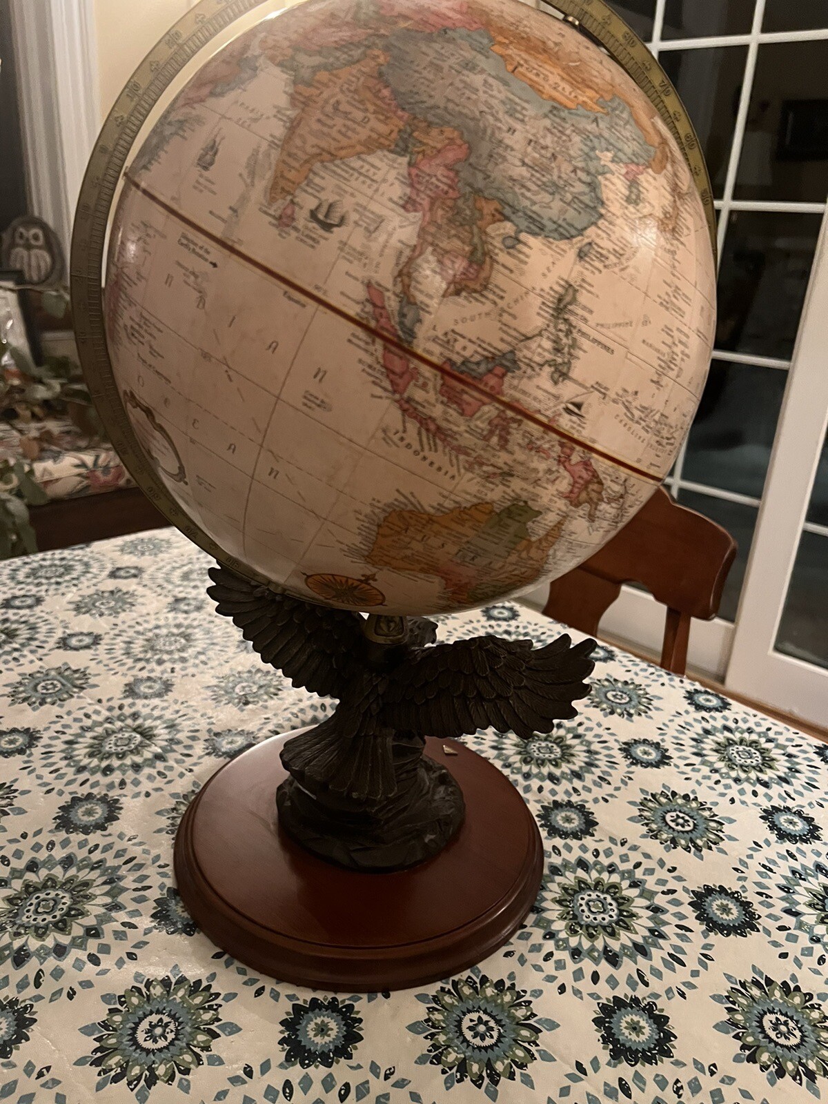 Replogle 12" diameter Classic World Globe, American Bald Eagle Base