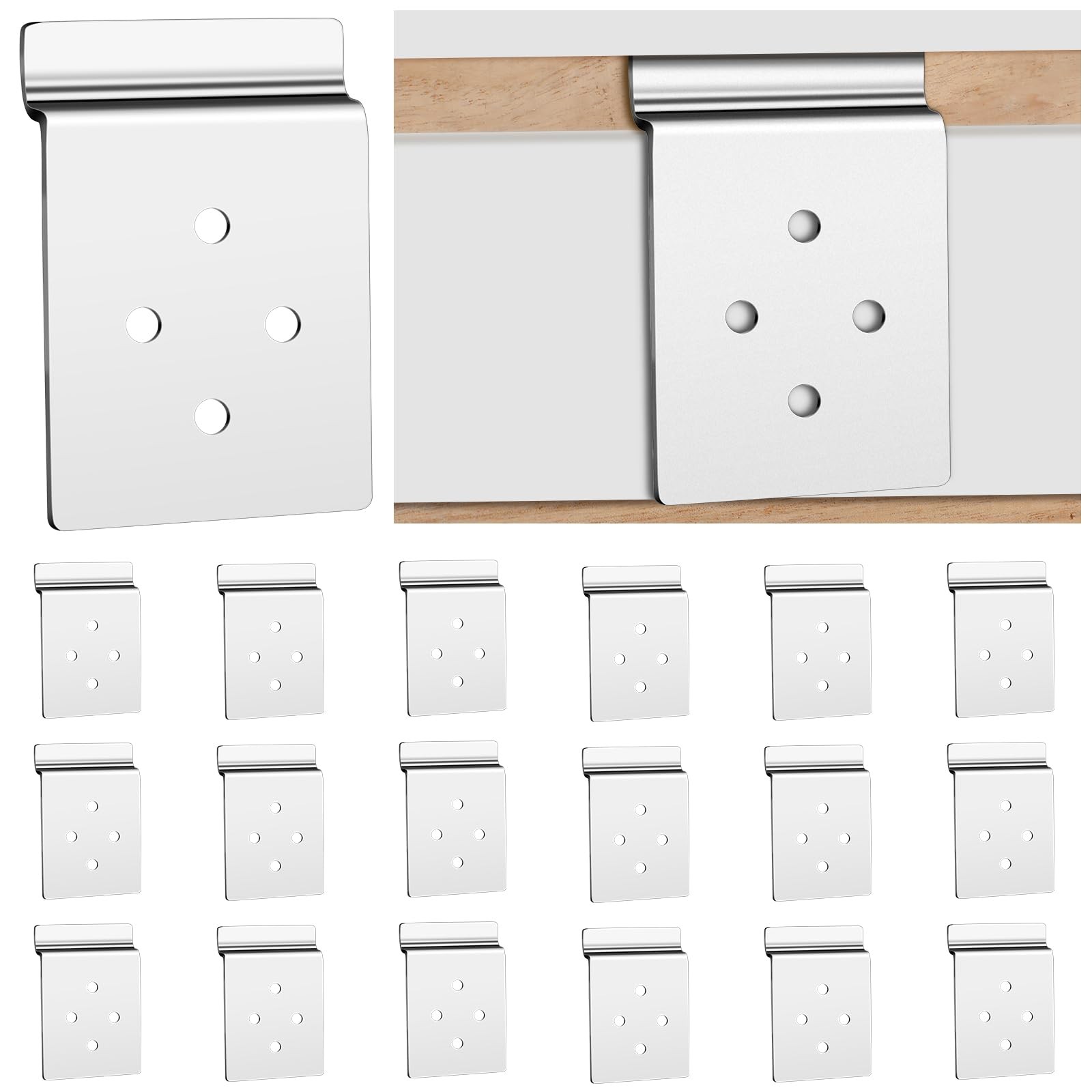 10 PCS Slatwall Metal Plate Mount Backplate Mounting Adapter Silver Bracket