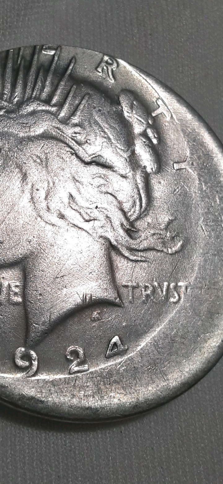 1924 Peace Silver Dollar, 90% Silver, Vintage, OFF CENTERED ( 2 For 1 ) DEAL !!!