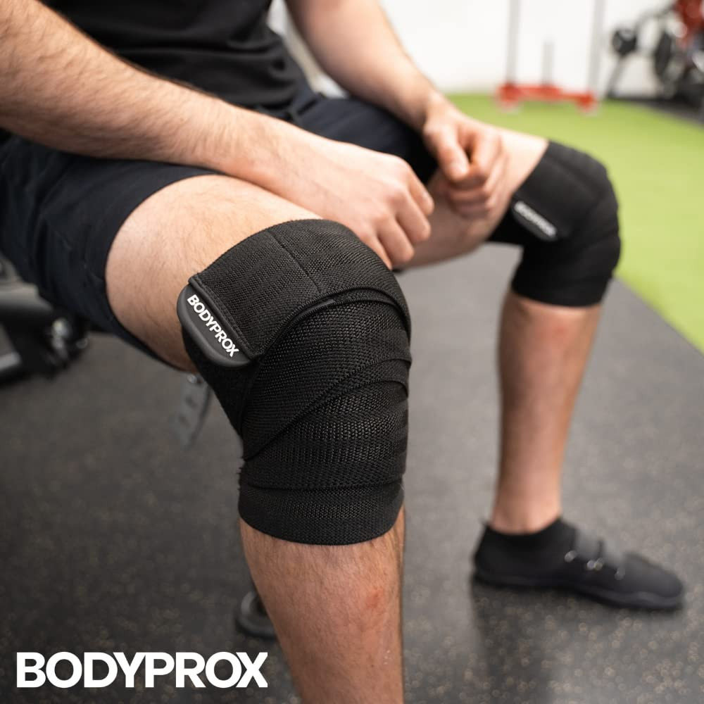 Knee Wraps 2-Pack for Squats Weightlifting Powerlifting 76in Elastic Support