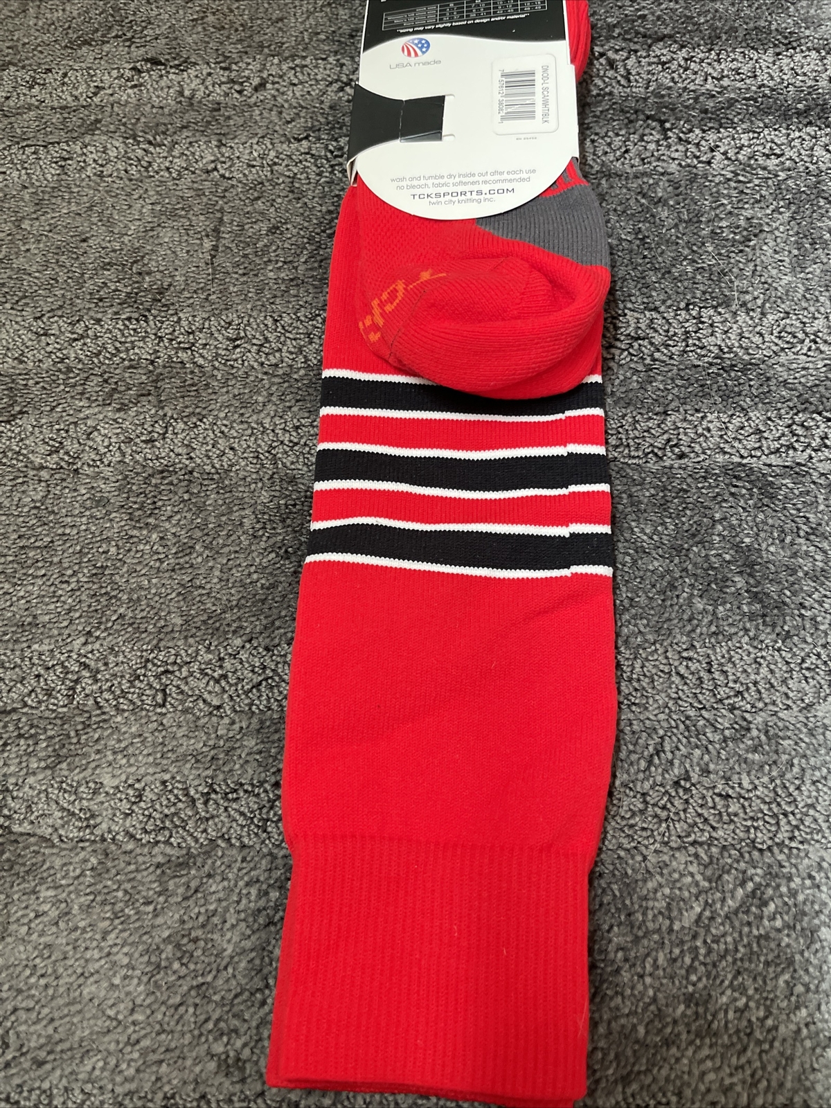 TCK Baseball or Softball Socks Red size Large
