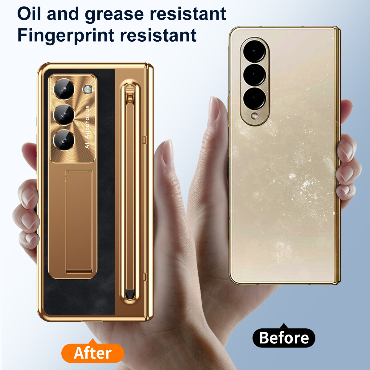 Hinge Stand Case for Samsung Galaxy Z Fold6 5 4 with Screen Protector + Stylus