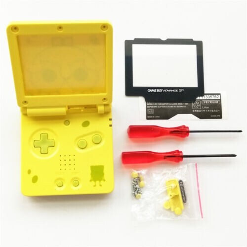 GBA SP Game Boy Advance SP Replacement Housing Shell Screen Lens Spongebob