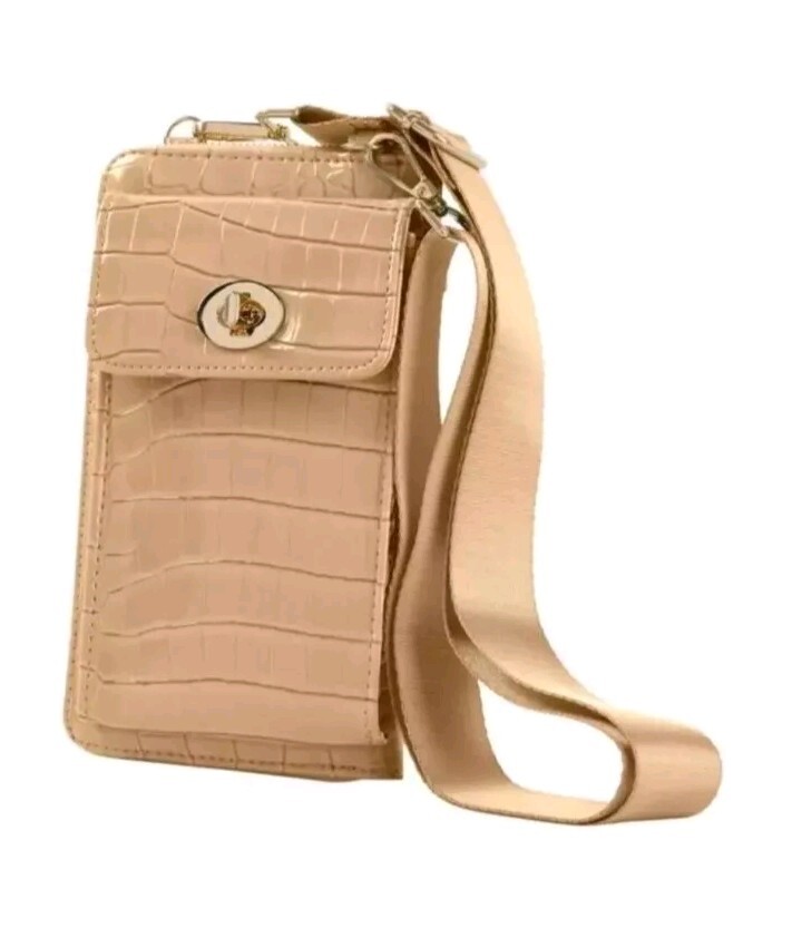 Samantha Brown To-Go Croco Phone Crossbody / Wallet-Creamy Vanilla-NWT