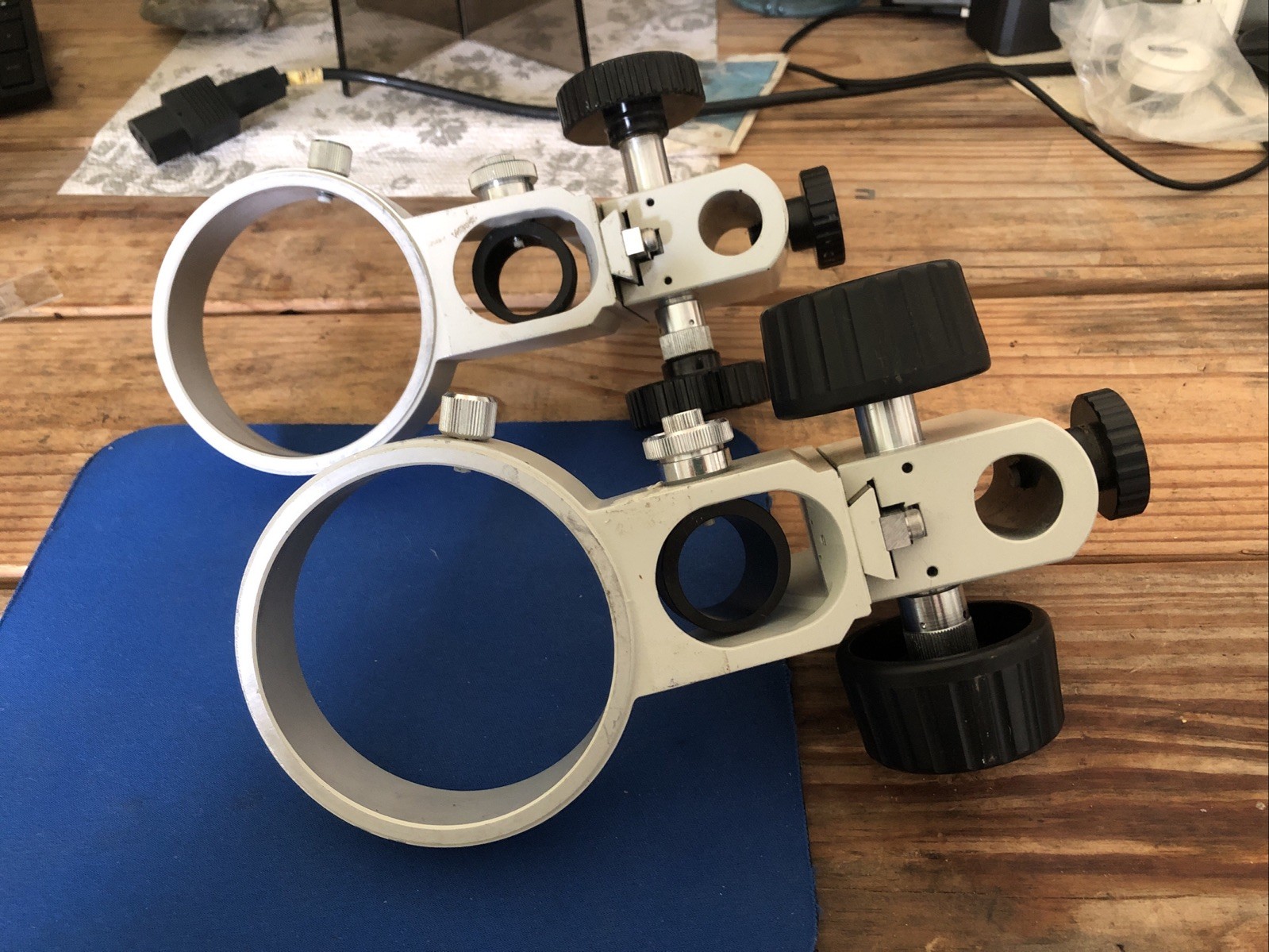 Pair Stereozoom Focusable 85mm Microscope Mount for 20mm Post 25mm Lamp Holder