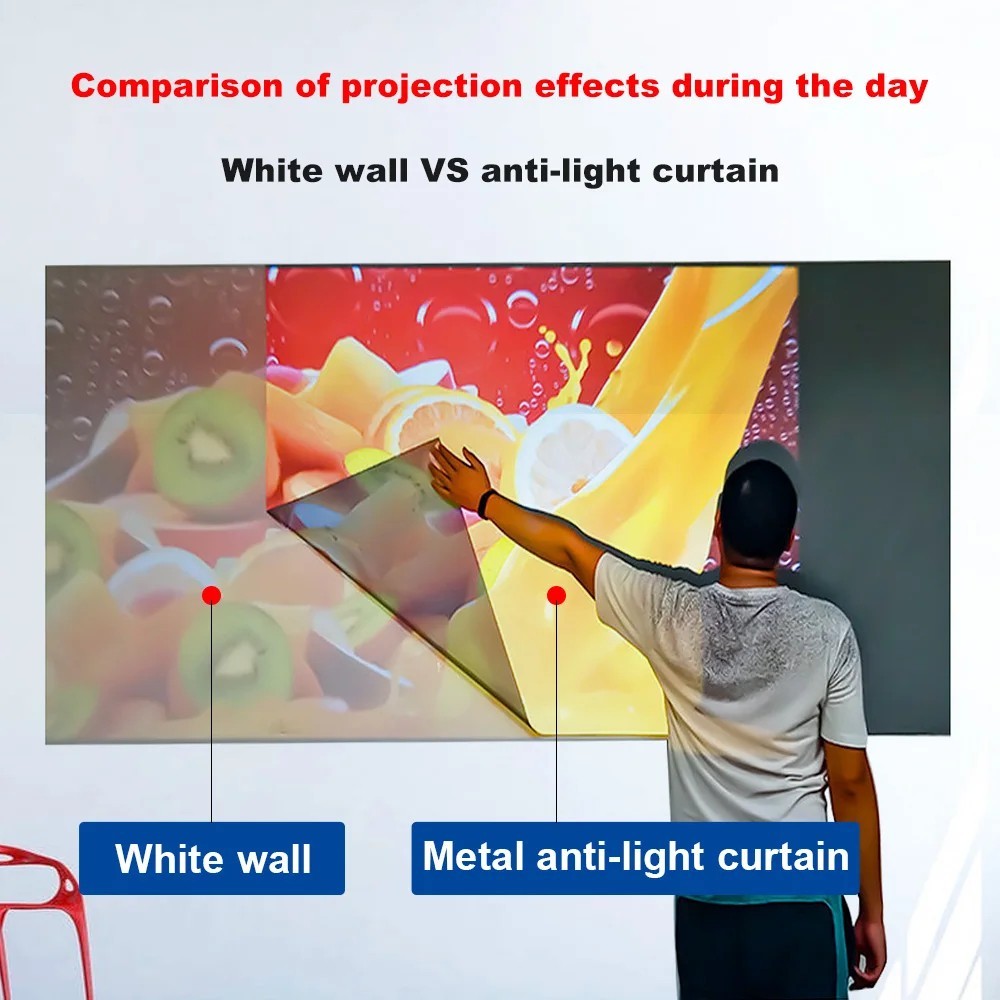 ALR Projector Screen 84-150" Anti-Light Daylight 4K 16:9 Home Cinema TV Display