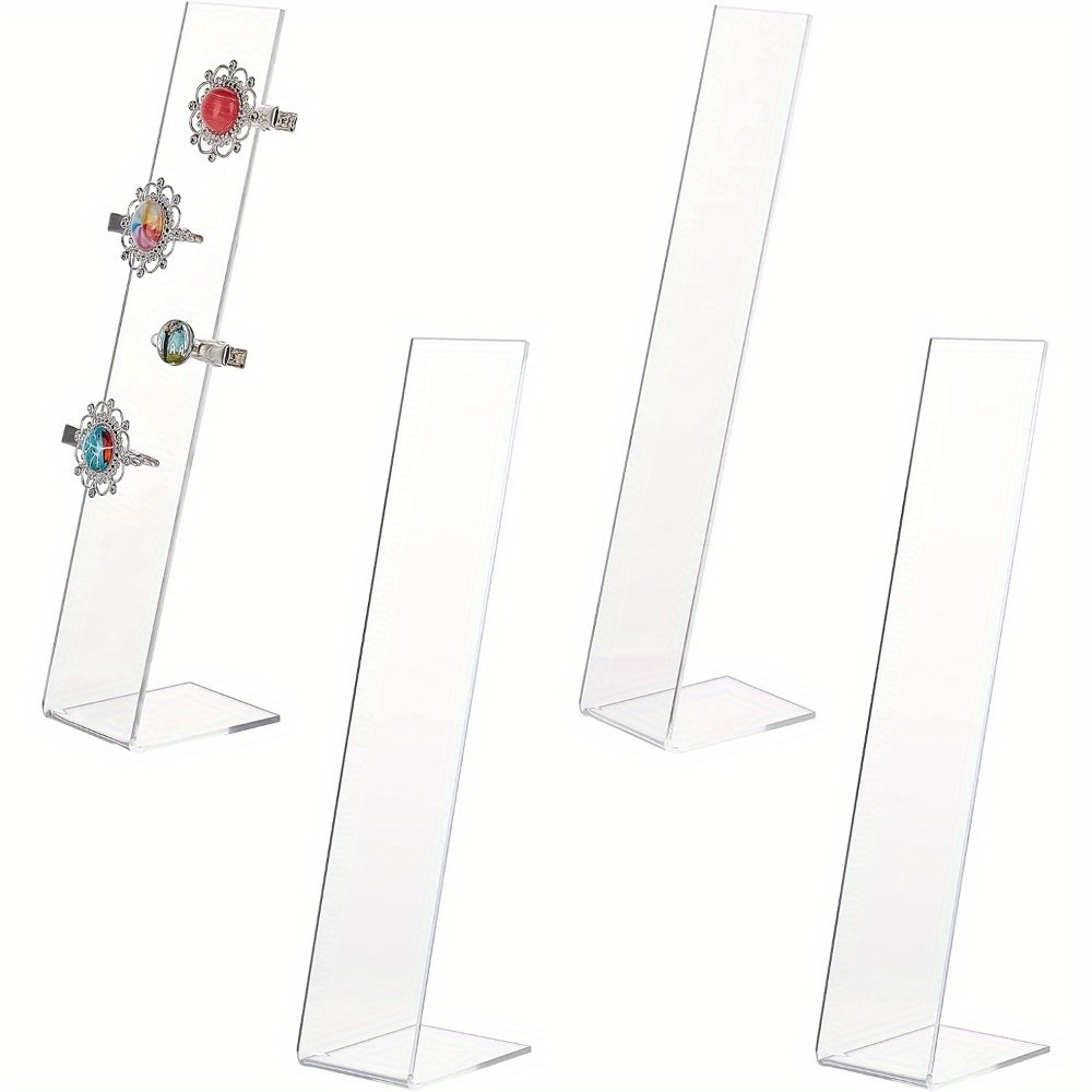 6pcs Acrylic Hair Pin Displays Stand Rectangle Clear 2x1-5/8x8 inch(5.1x4x20.4cm