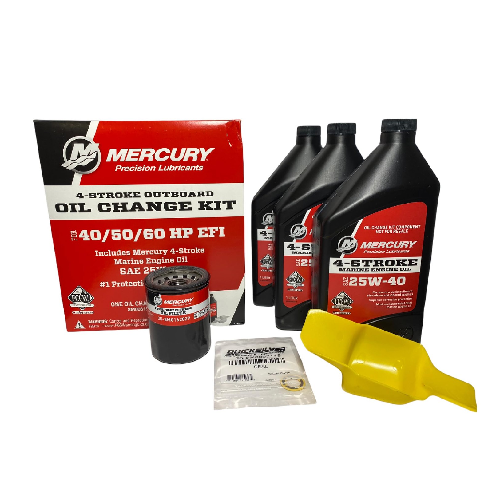 Mercury OEM Oil Change  Filter Kit 40-50-60hp Four Stroke Outboard 8M0081916