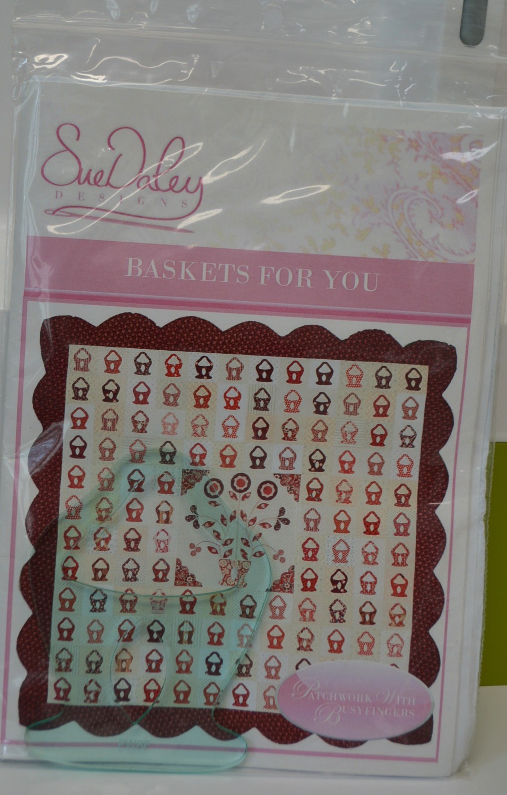 Applique Quilt Pattern Baskets for You Sue Daley Busyfingers Patchwork Australia
