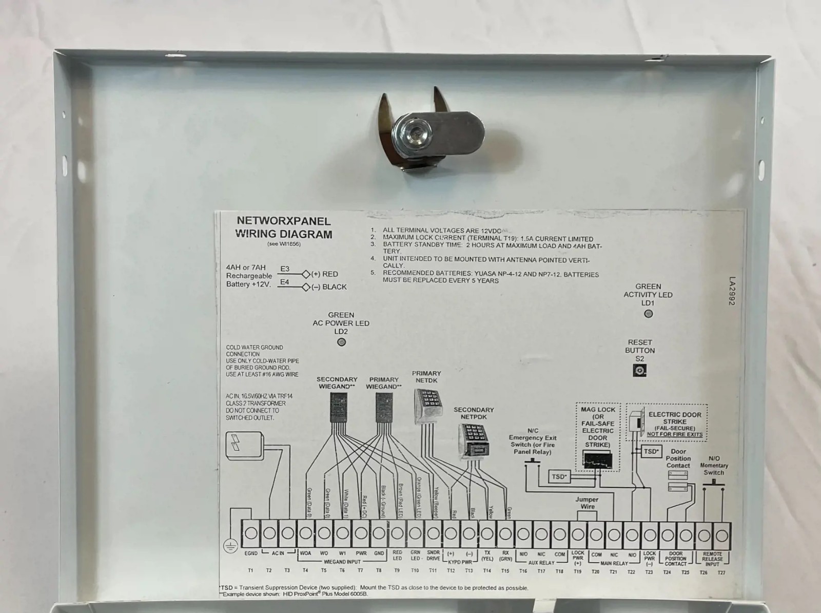 Napco NETWORXPANEL Wireless Control Panel with WIEGAND OUTPUT READERS ( 36-BIT)