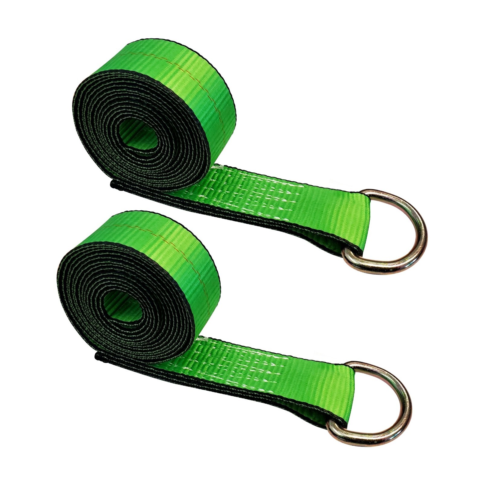 2 Pack 2" x 10' Lasso Strap w/ D Ring Auto Tie Down for Tow Truck Wheel Lift