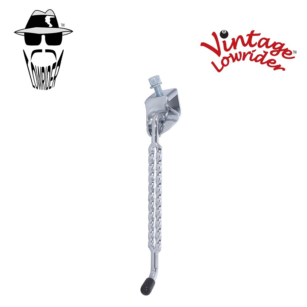 ORIGINAL LOWRIDER Double Square Twisted Kickstand Center 8" Chrome Bicycle