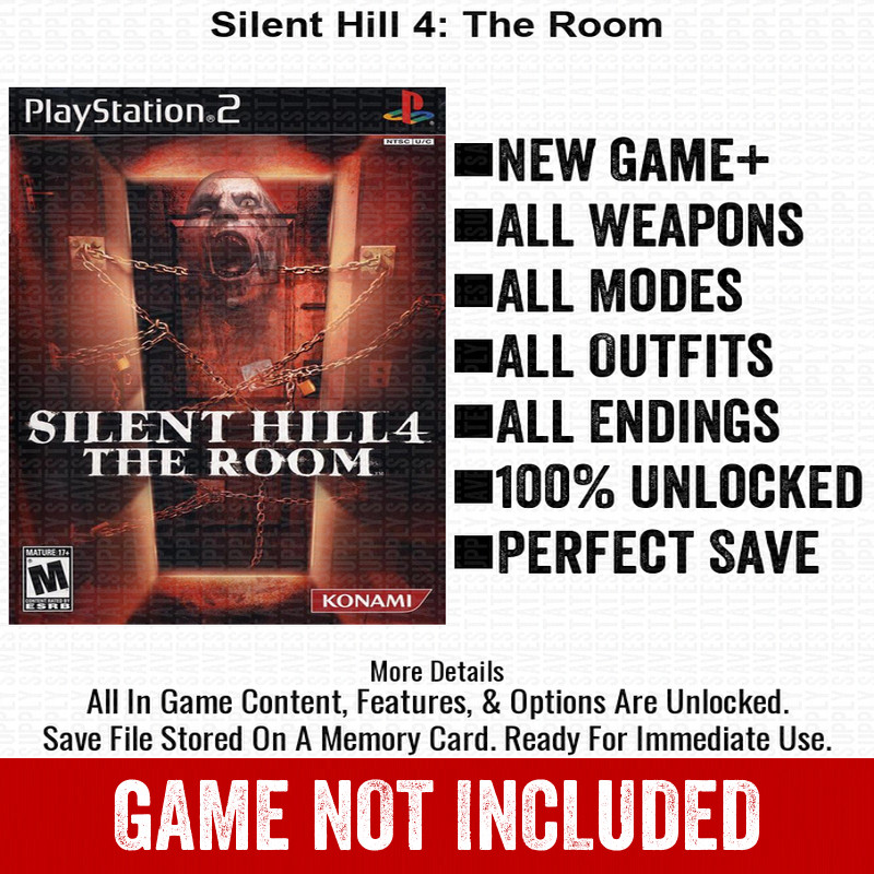 Silent Hill 4 The Room 100% PS2 Memory Card All CHEATS ITEMS
