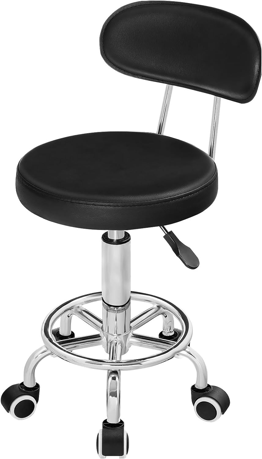 Height Adjustable Rolling Stool, 360° Rotating Drafting Chair, Multi-Purpose ...