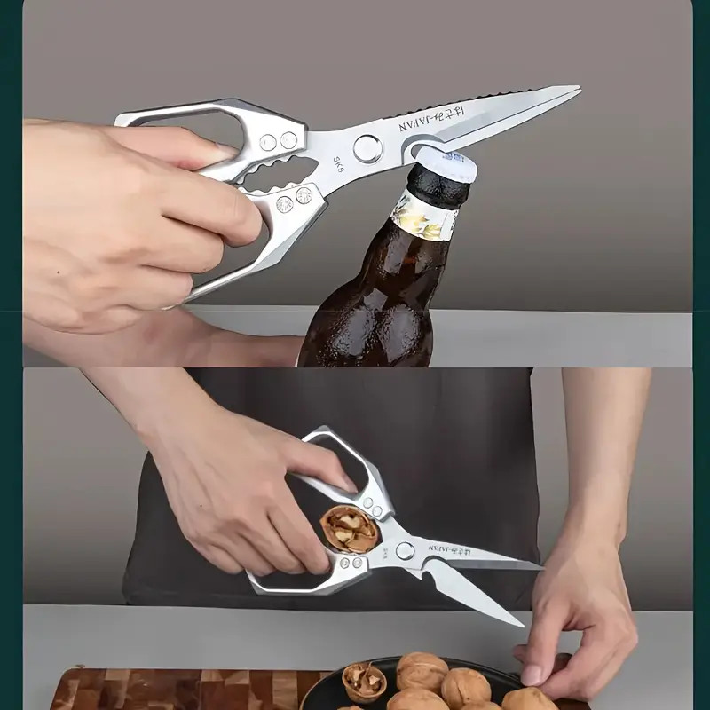 1PC Stainless Steel Silver Kitchen Cutting Shears, Multi - Use, Effortlessly Cut