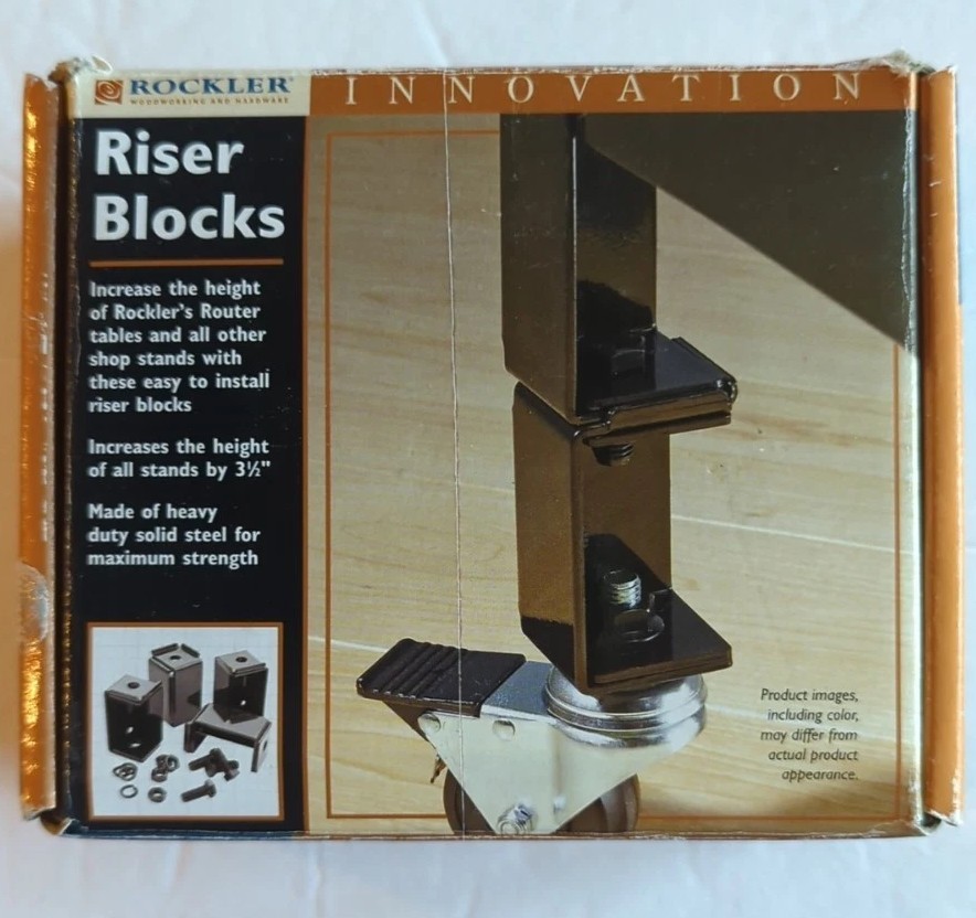 Rockler 3.5" Riser Blocks- Metal- Black- New in Box