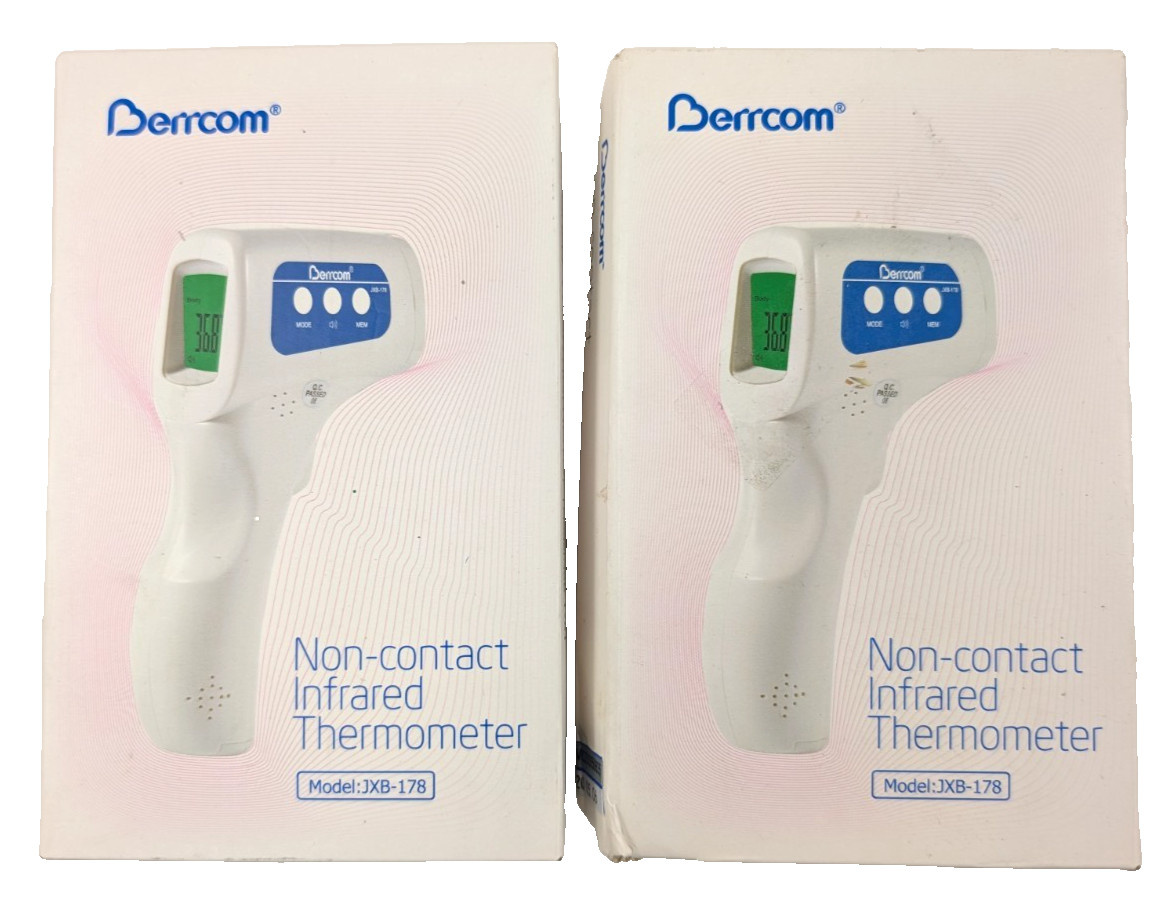 NEW TWO Berrcom Non-Contact Infrared Forehead Thermometer # JXB-178