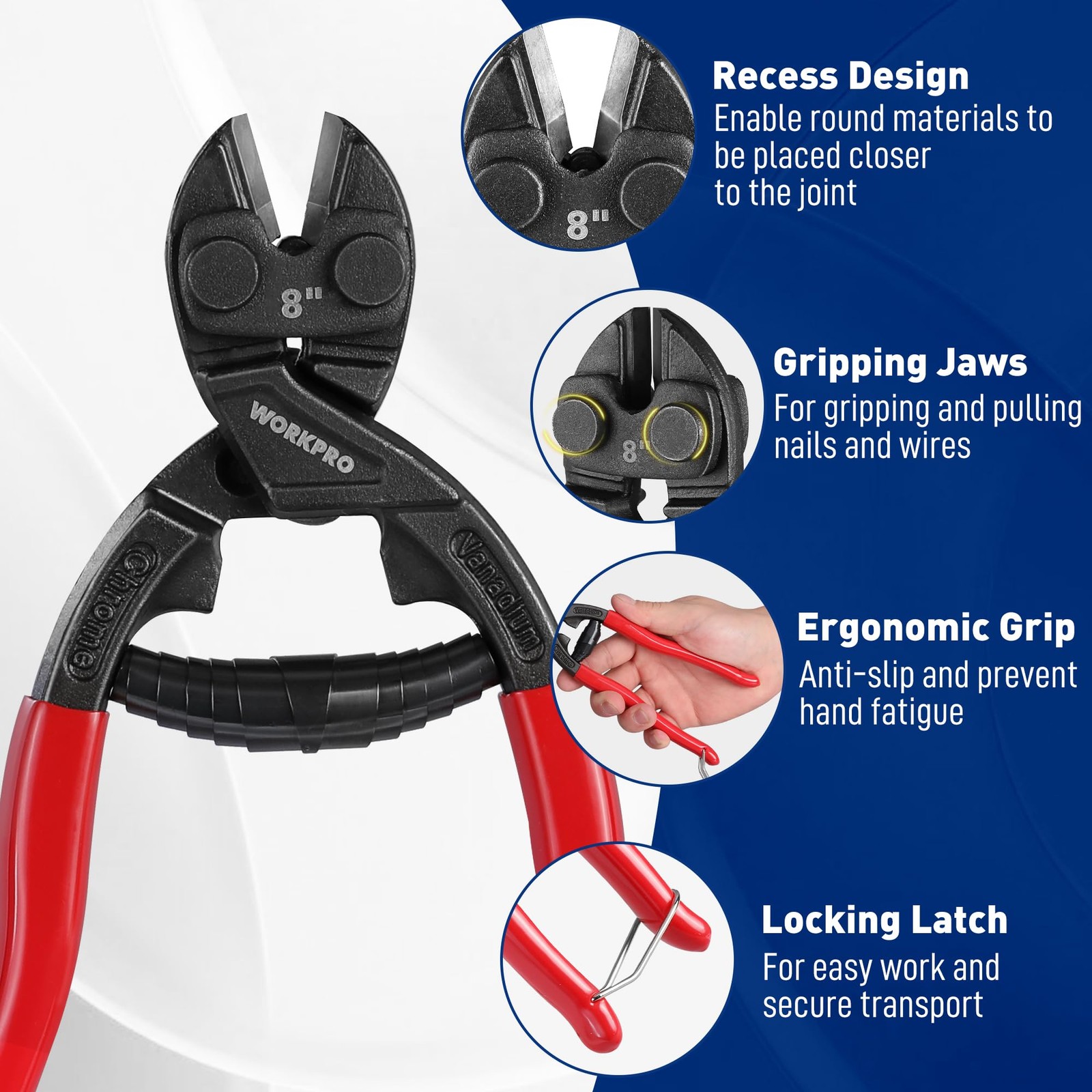 8inch Mini Bolt Cutter with Recess and Spring