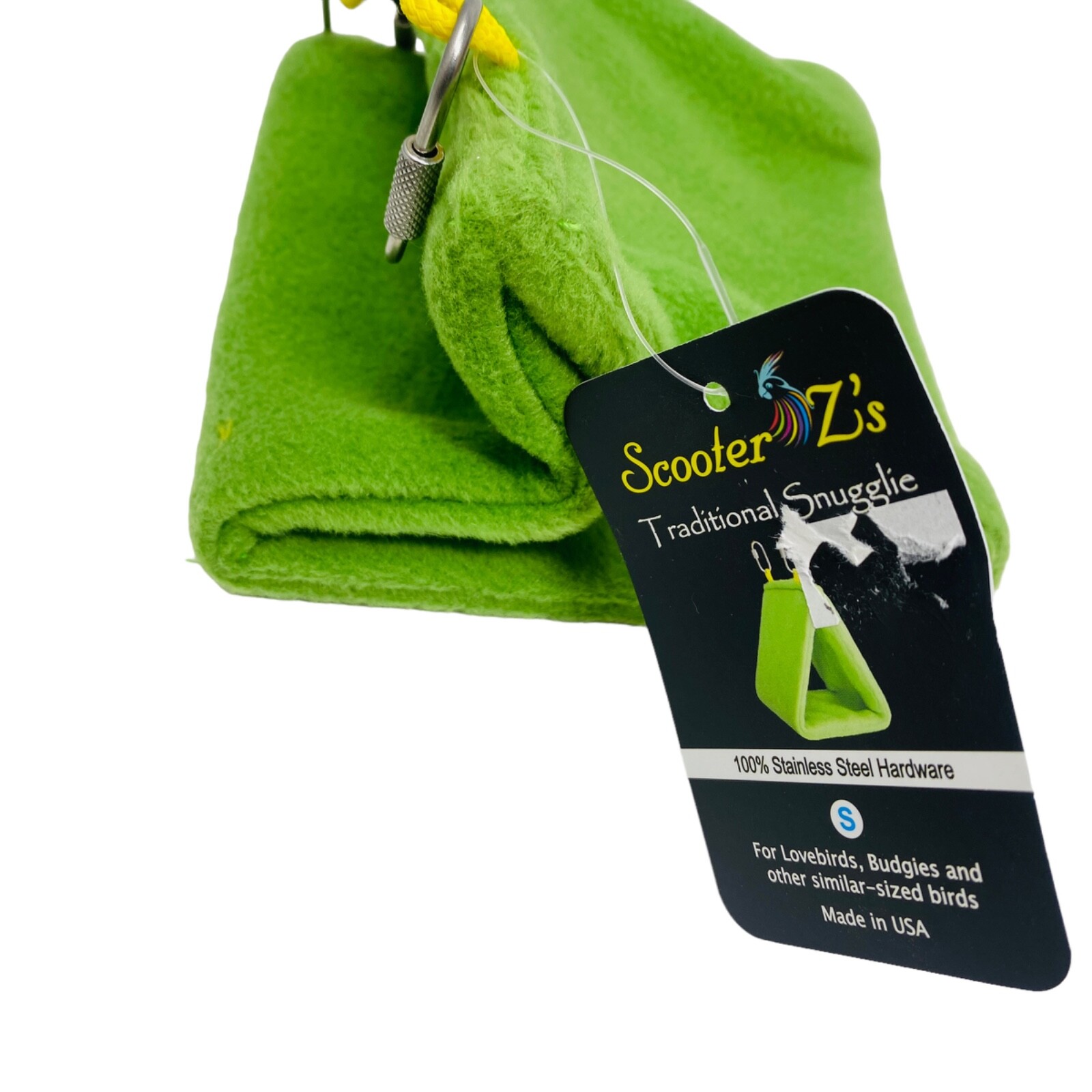 Scooter Z's Traditional Snugglie Size Small for Pet Birds Green Color