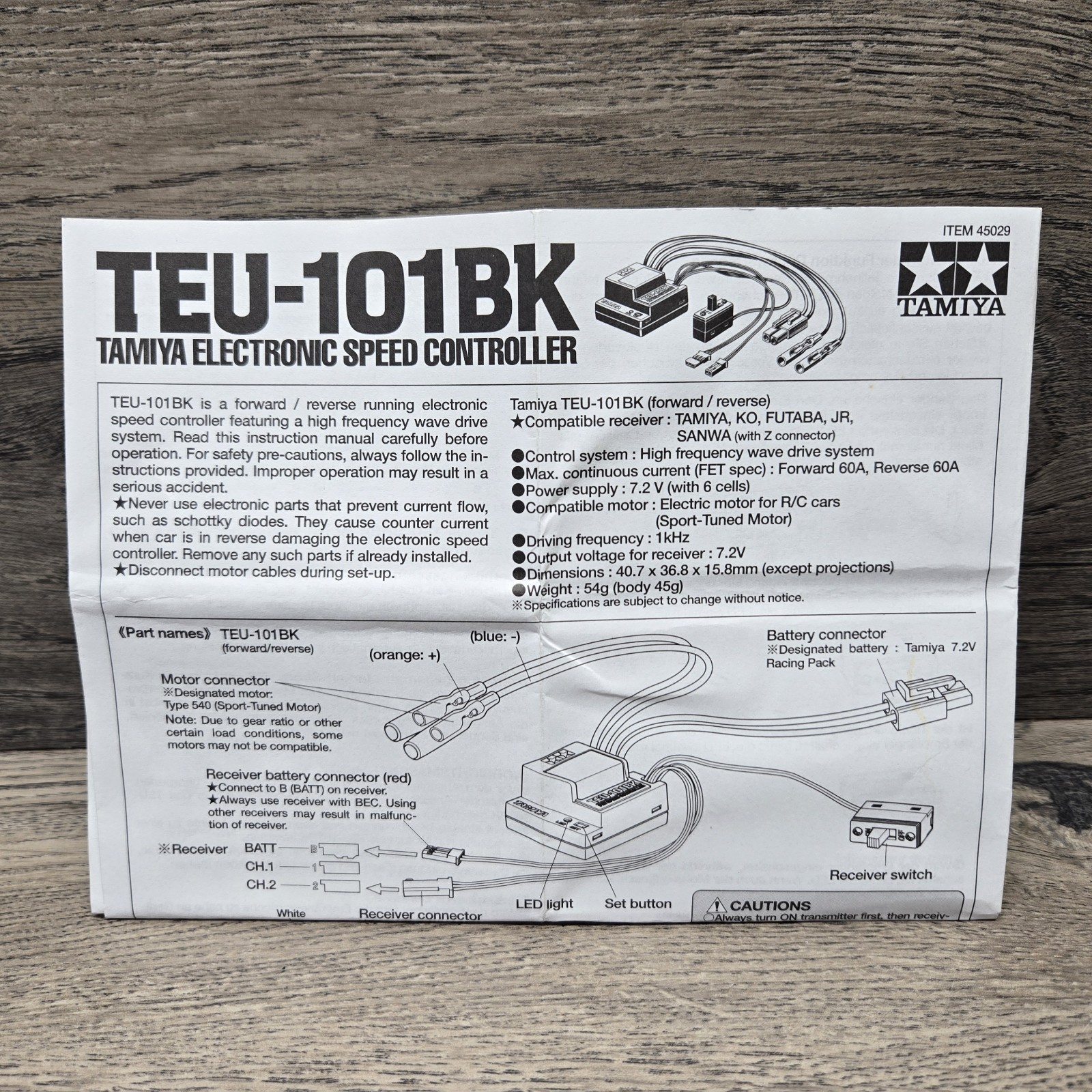 Tamiya RC Electronic Speed Controller TEU-101BK Vintage NOS