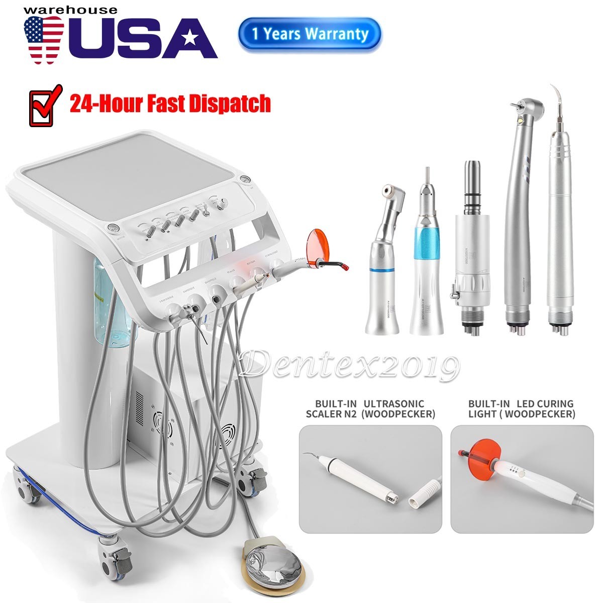Portable Dental Mobile Delivery Unit Air Compressor/handpiece air scaler kit