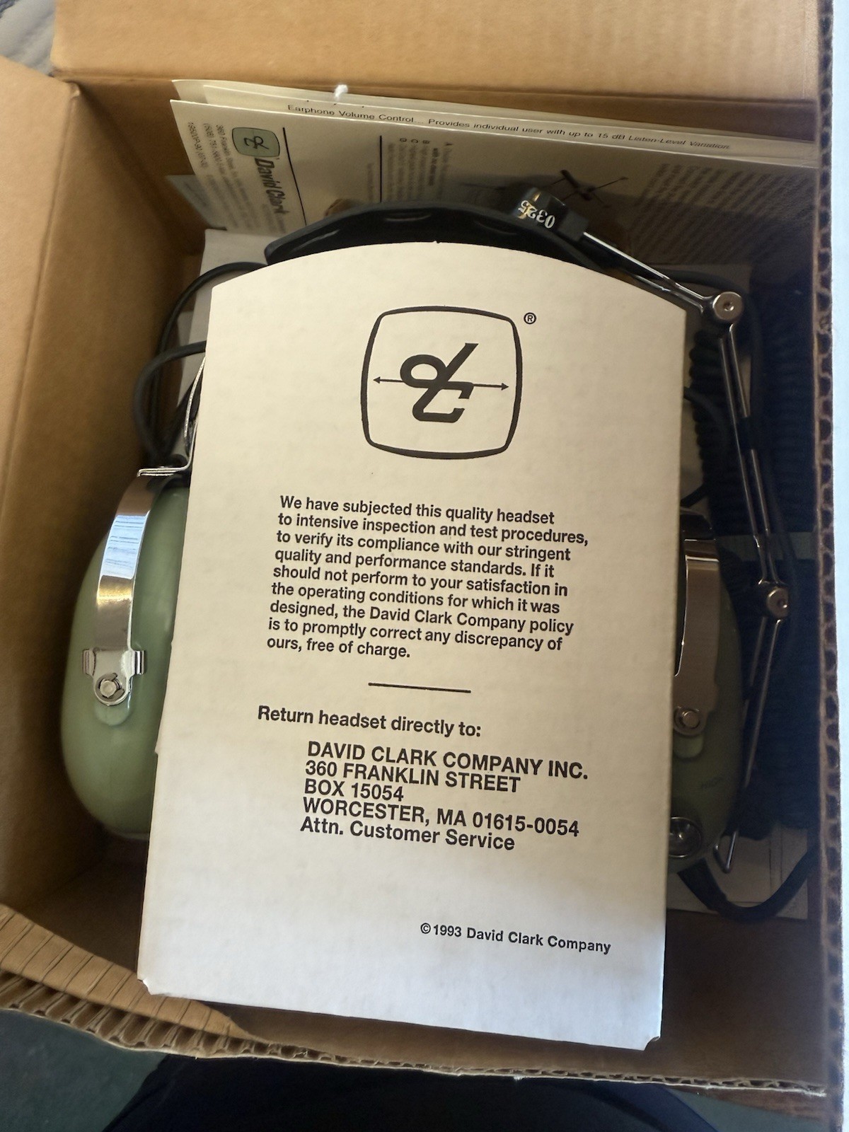 David Clark H10-66 Military Aviation Headset “READ”