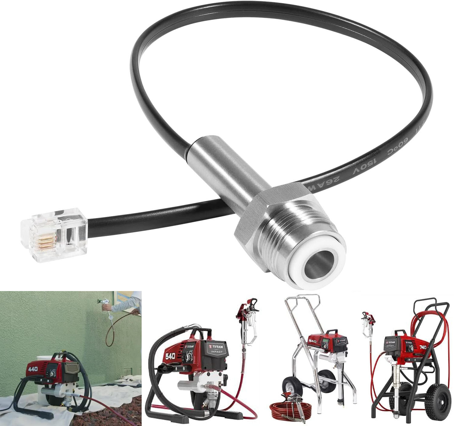 704492 Airless Sprayer Pressure Transducer Sensor For Titan Impact 440 540 740