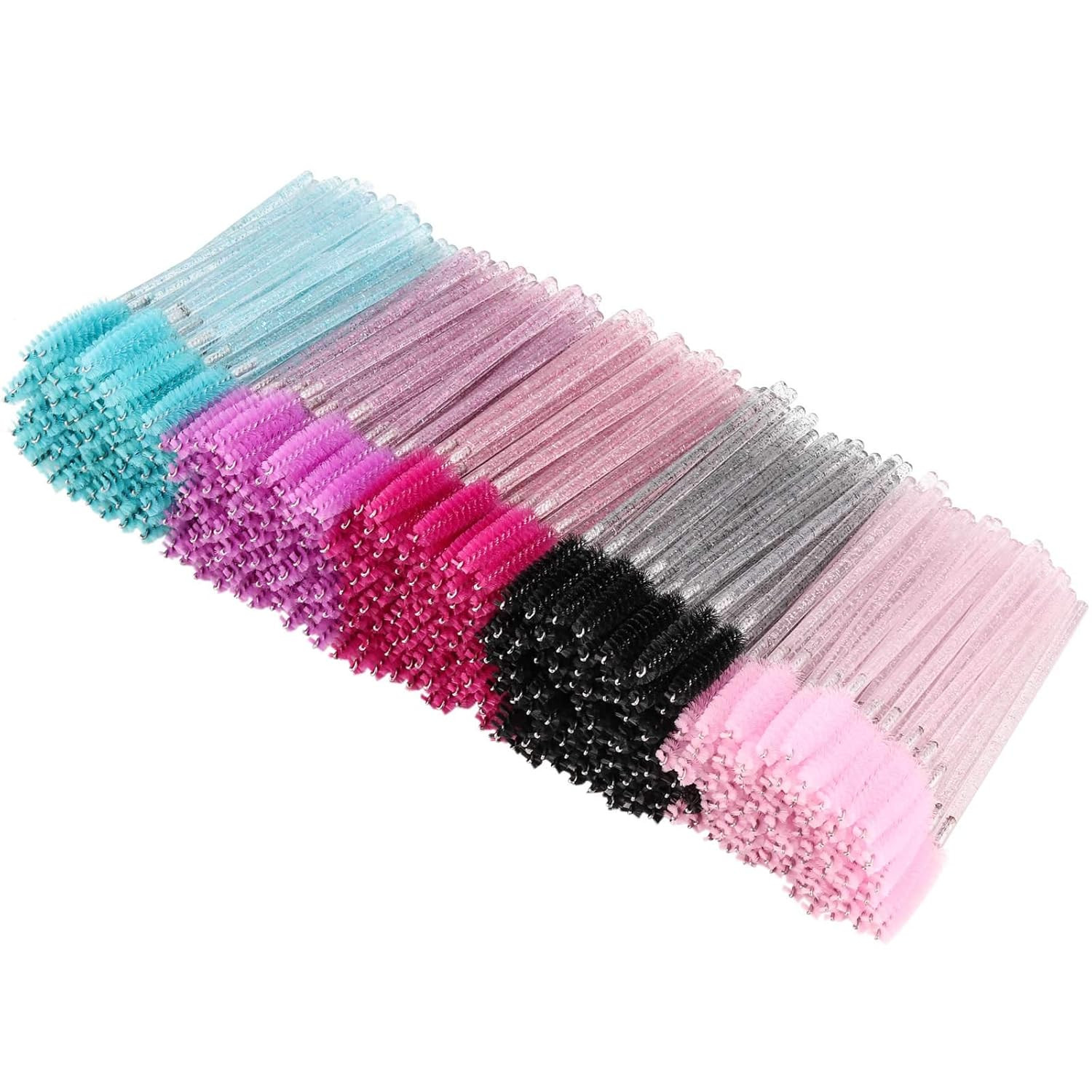 500PCS Crystal Mascara Wands Disposable Eyelash Eyebrow Spoolie Brushes