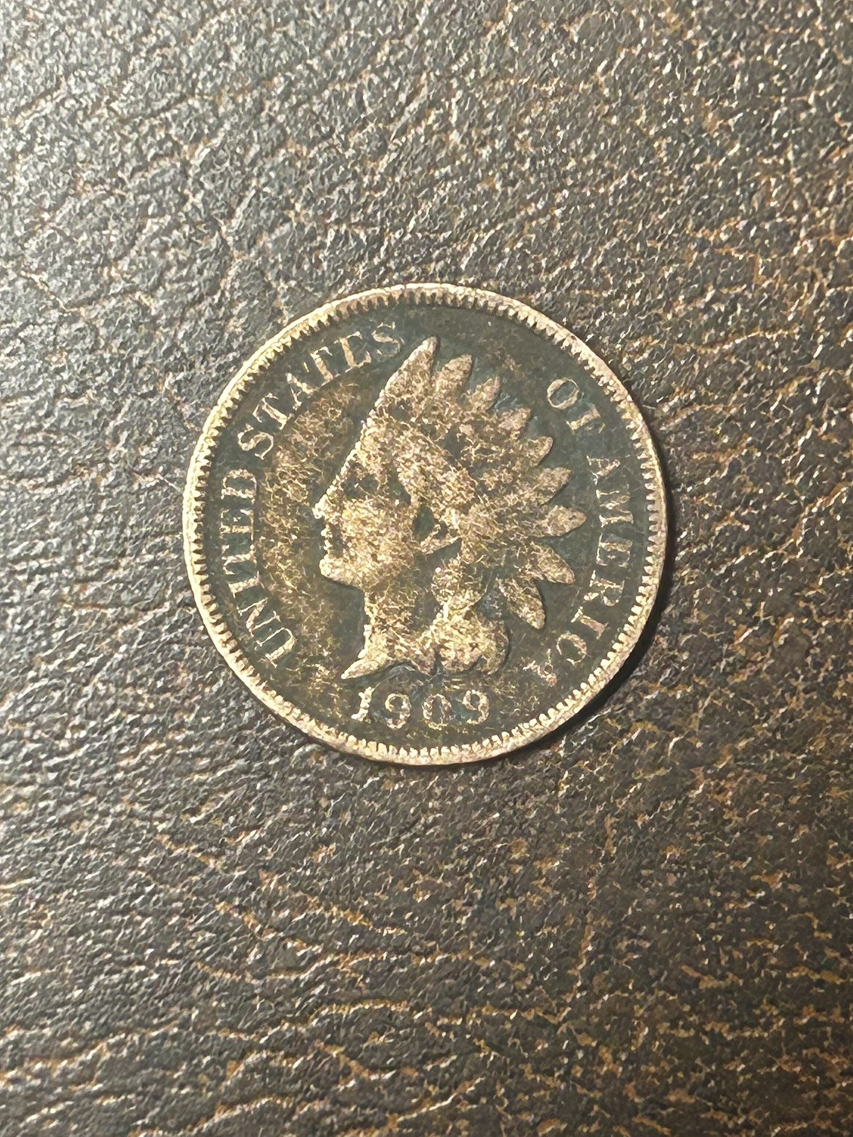 1909 Indian Head Cent Fine Condition Nice Semi Key Date Exact Coin Imaged #I49