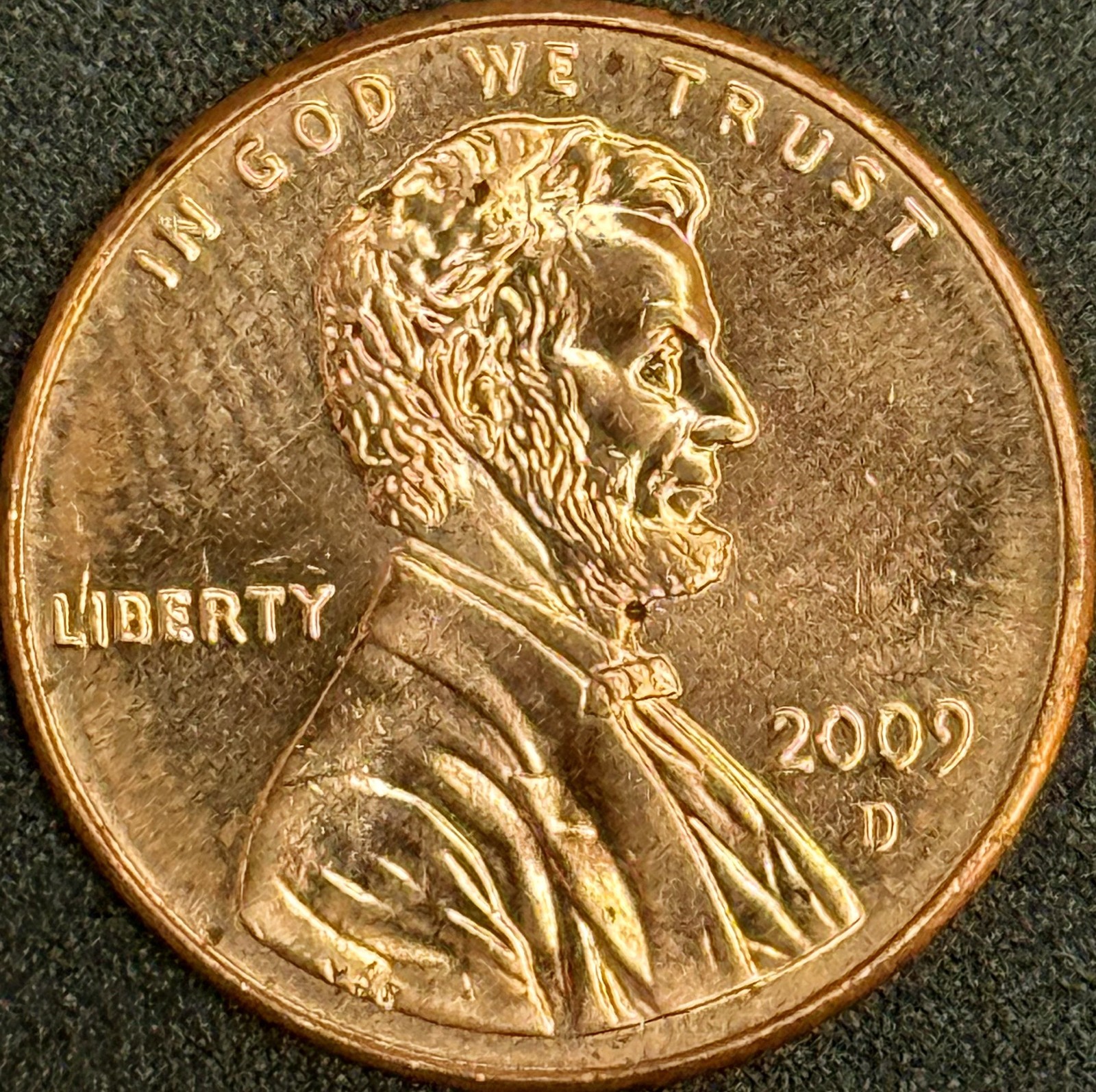 2009 D Mint Mark AU Great Details "Formative Years" Red Lincoln Penny