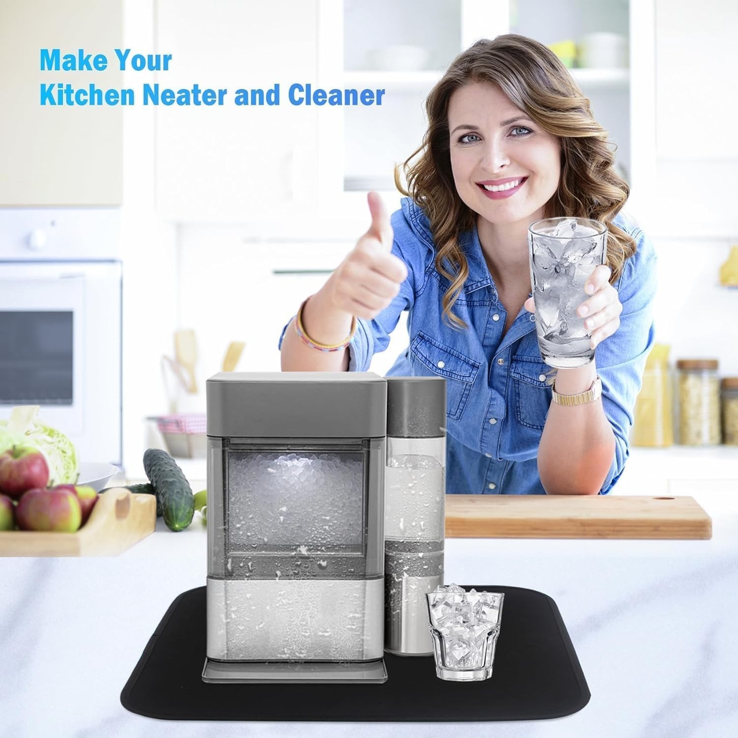 Absorbent Countertop Ice Maker Mat for Drying & Protection