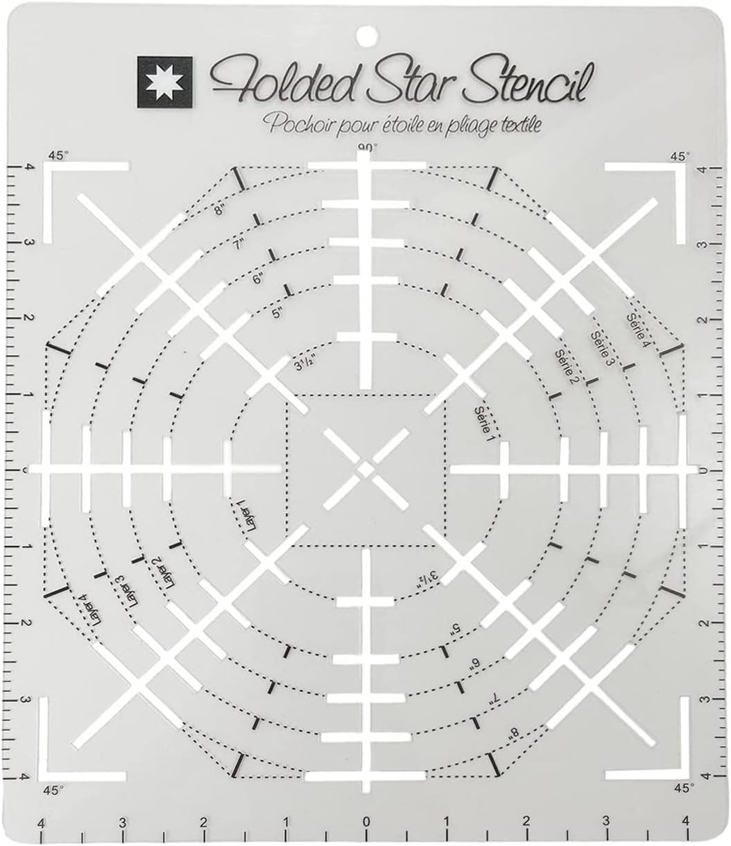 1 Pcs Folded Star Guide Stencil Sewing Quilting Template for Fabric...