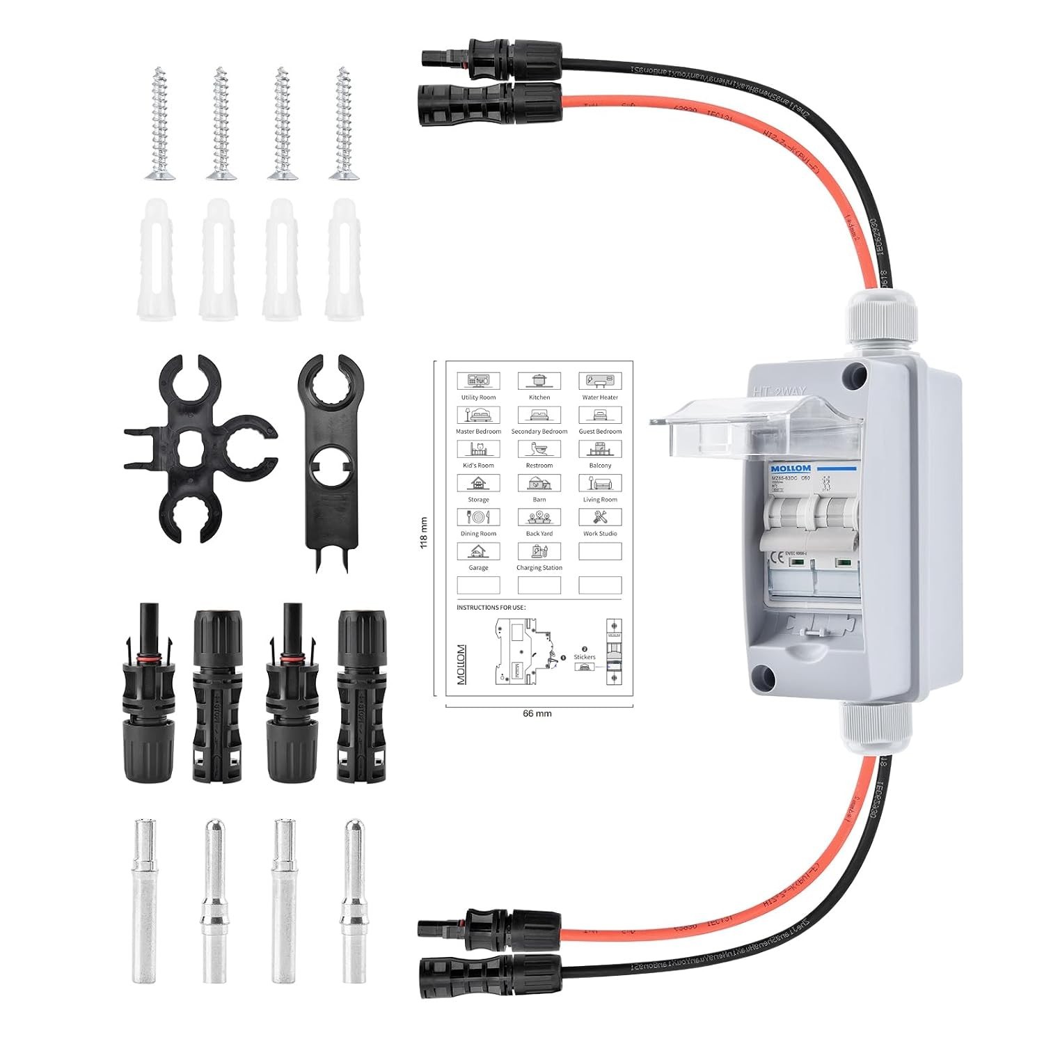 Solar Panel Disconnect Switch 1000V 60A  Breaker Box for PV Home Outdoor