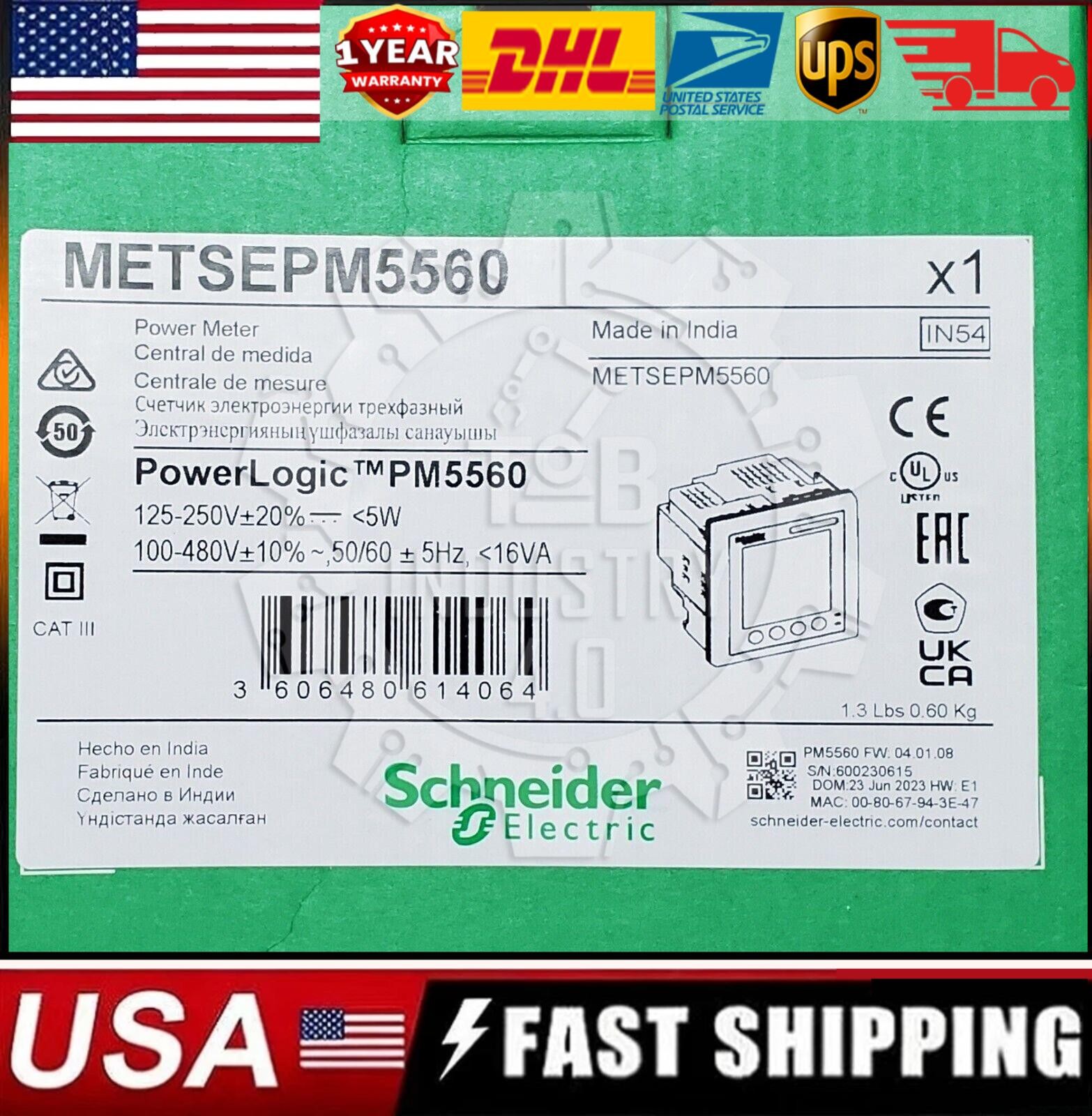 New In Box Schneider Electric METSEPM5560 Power Meter PowerLogic PM5560