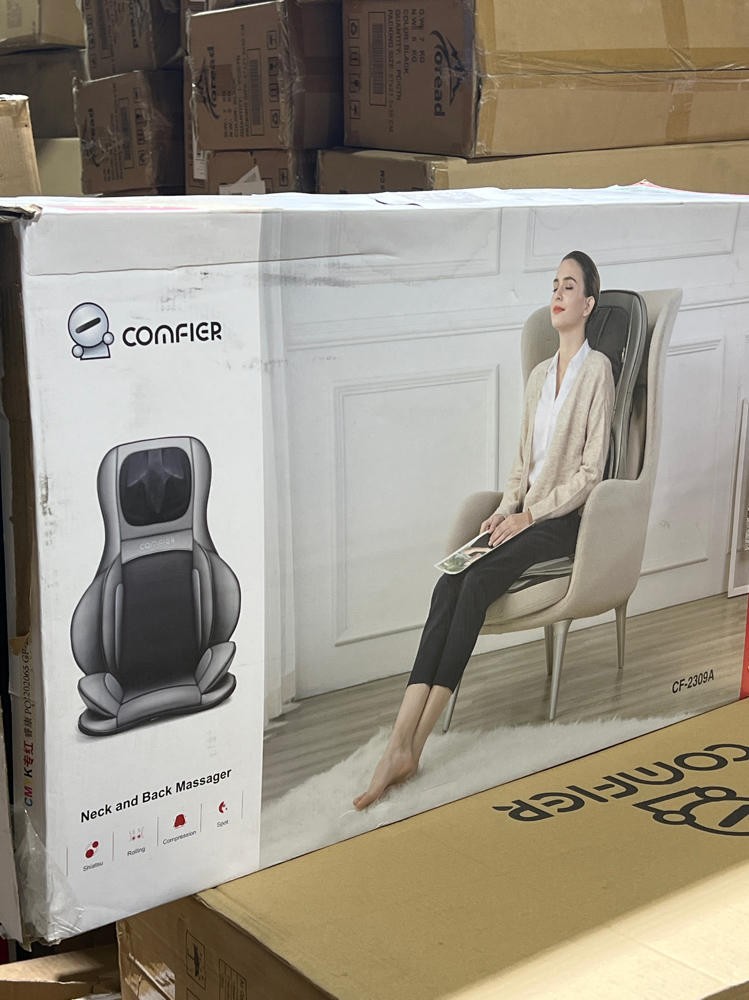 COMFIER Massager Chair with Heat, Shiatsu Neck Back Massager Portable with
