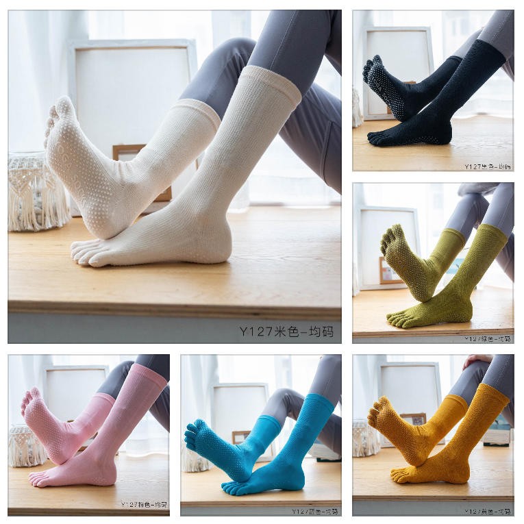 New 6x Pilates Socks With Grips Women Non-Slip Yoga Athletic Socks Workout #A