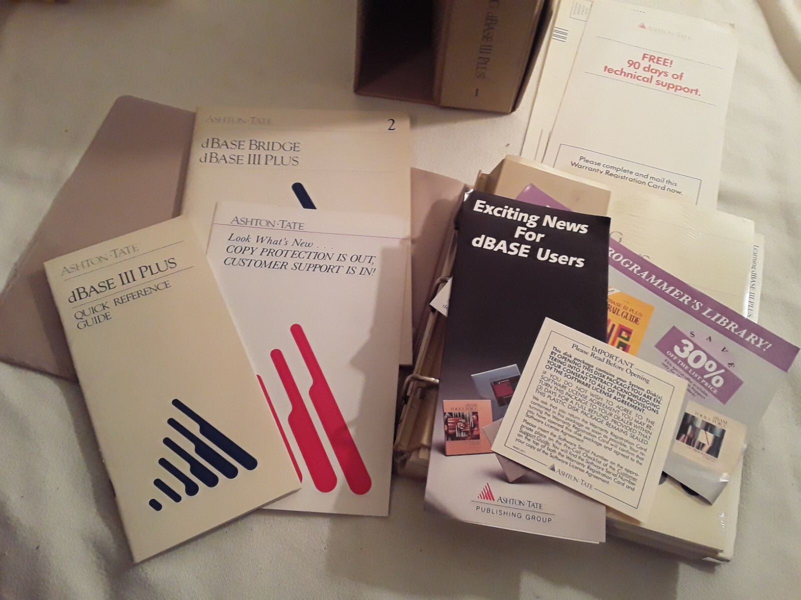 Vtg 1986 Ashton-Tate Learning & Using dBase III Plus IBM DOS Software Manuals
