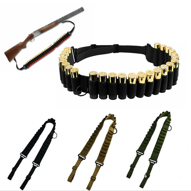 Holder Tactical Ammo  Shotgun Rifle Sling Bandolier for 12GA 20GA Gauge 25 Shell