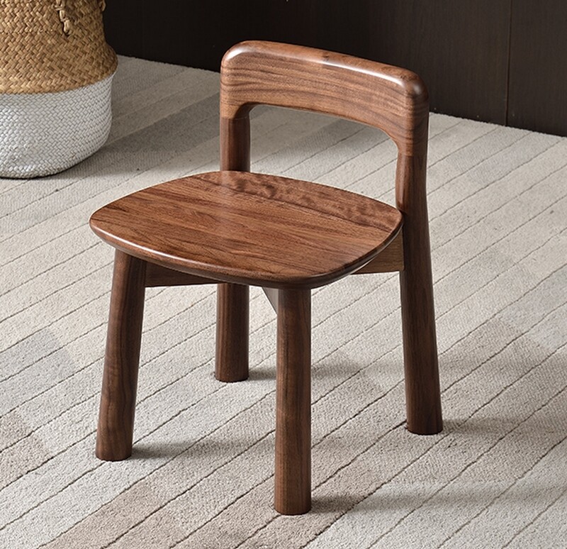 Solid Walnut Wood Kid Chair Stool Wooden Child Sitting Bench