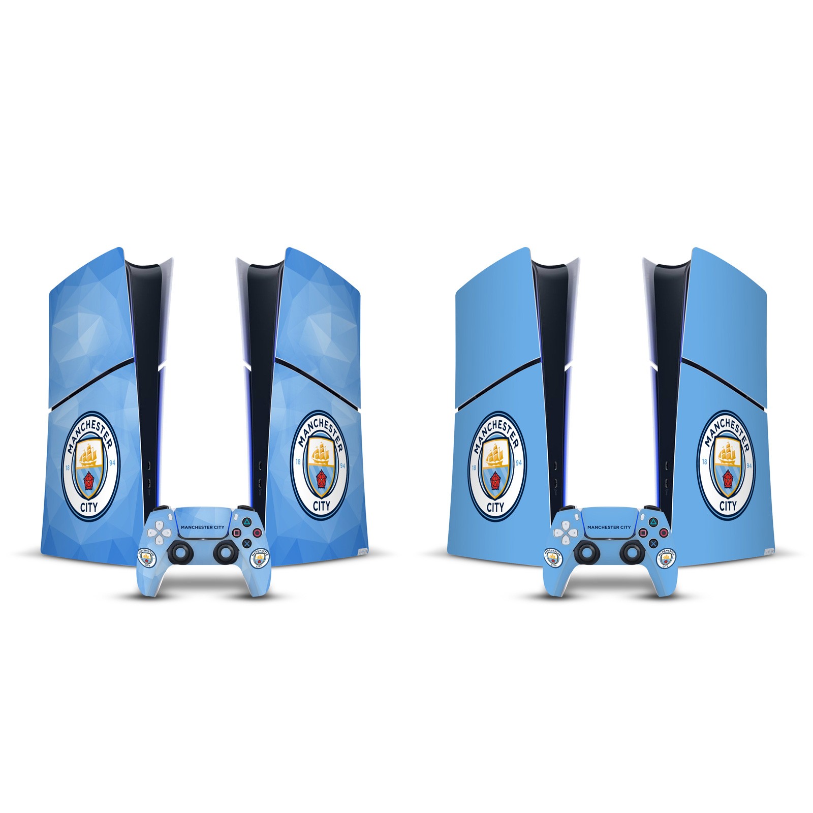 MAN CITY FC BADGE VINYL SKIN FOR PS5 SLIM DIGITAL EDITION CONSOLE & CONTROLLER