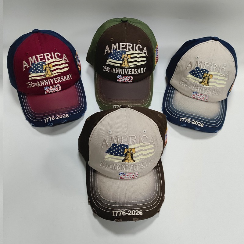 US 250th Anniversary Cap America Embroidered Baseball Cap 1776-2026 Gift for Dad