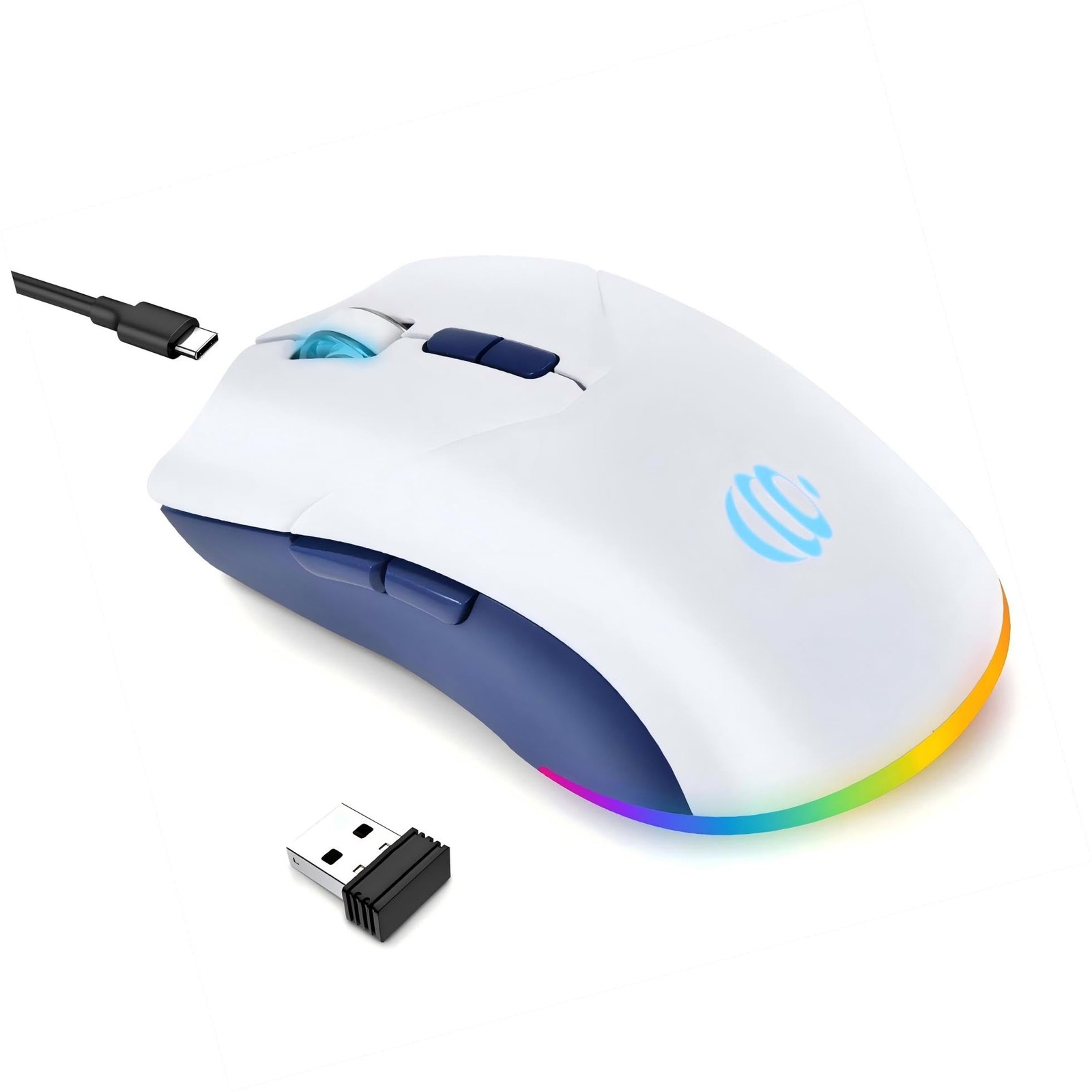 Wireless Bluetooth Mouse Rechargeable USB Optical LED Silent Dual Mode 2.4G