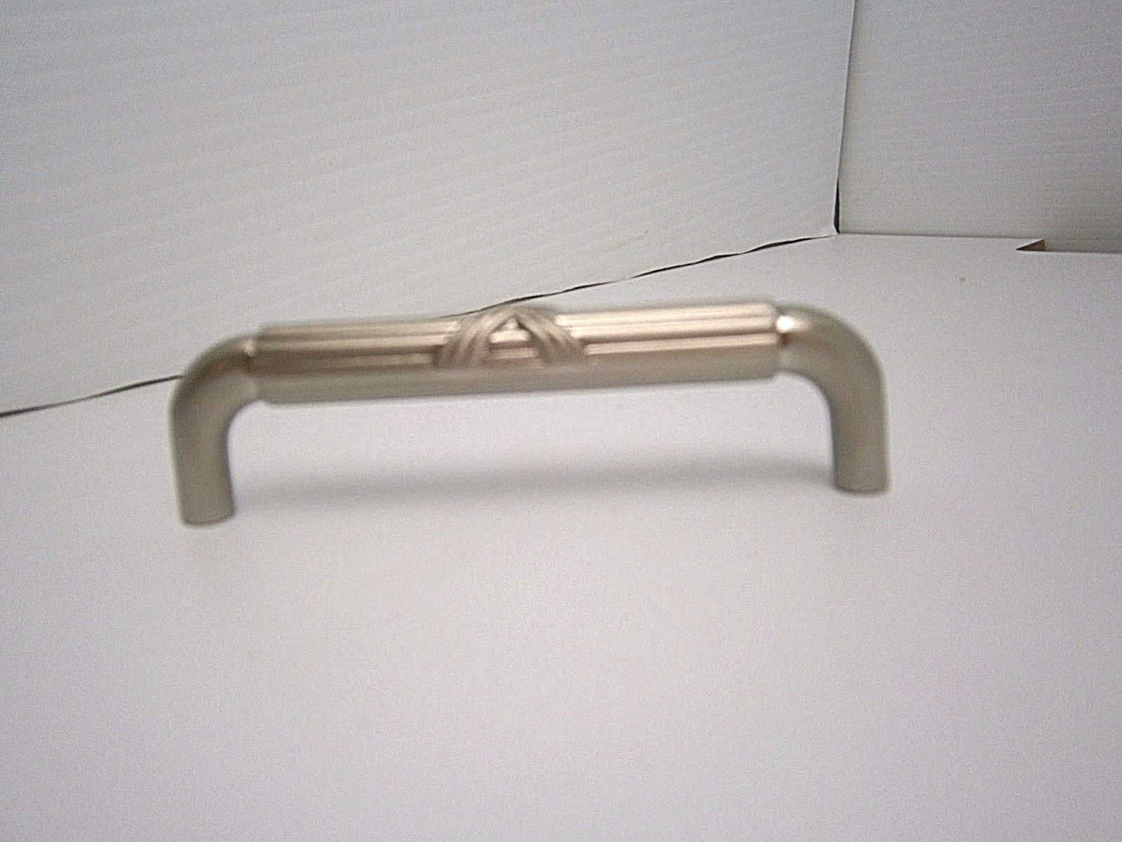 Period Brass Lot of 2  96mm Ribbon & Reed Antique Satin Nickel Pulls M408 434H