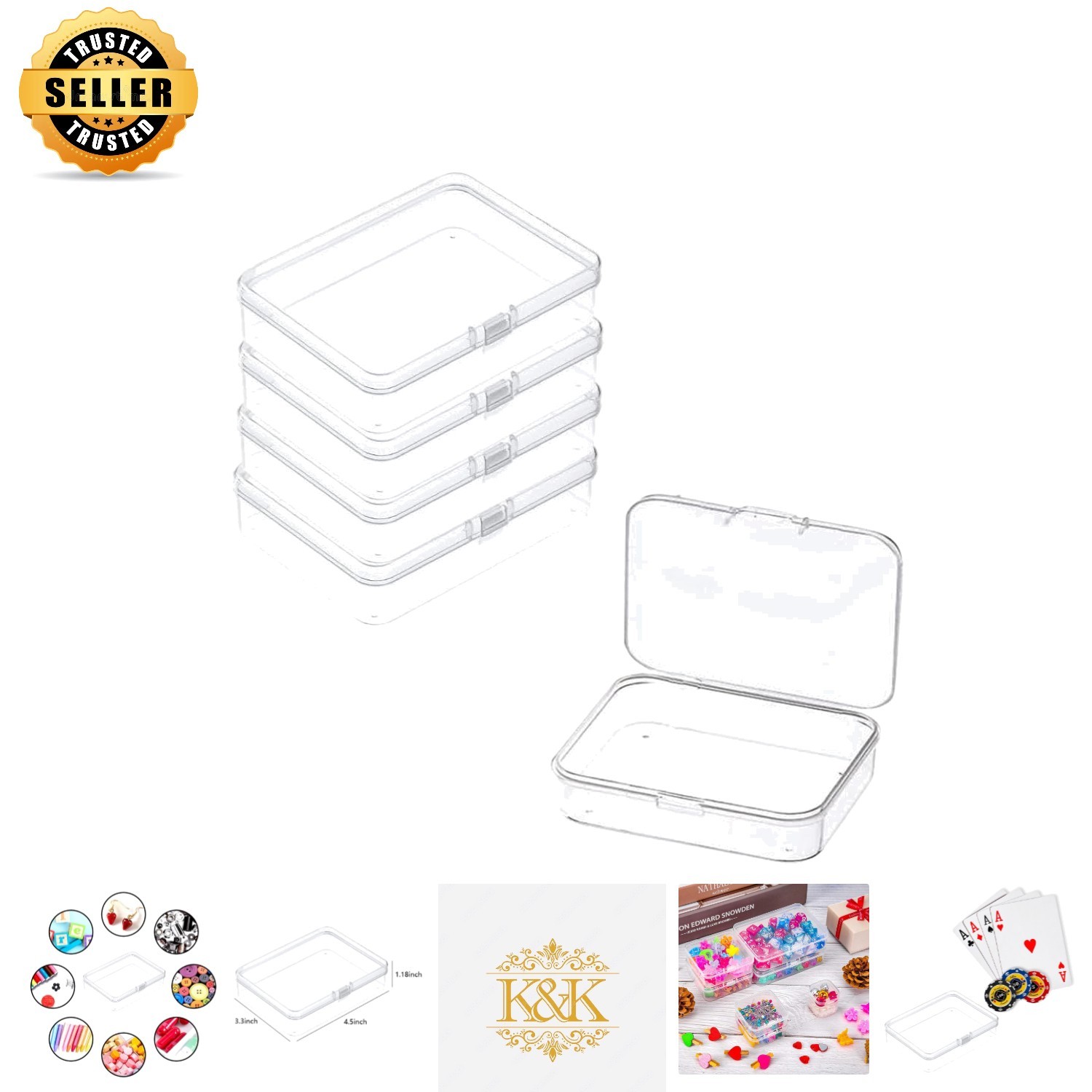 Compact & Lightweight Clear Rectangle Storage Containers – Ideal for Small Items